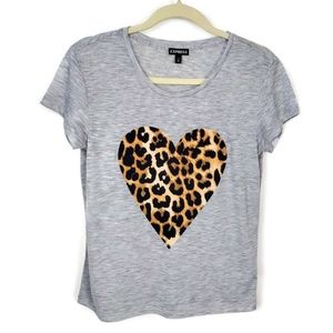Express Leopard heart t-Shirt